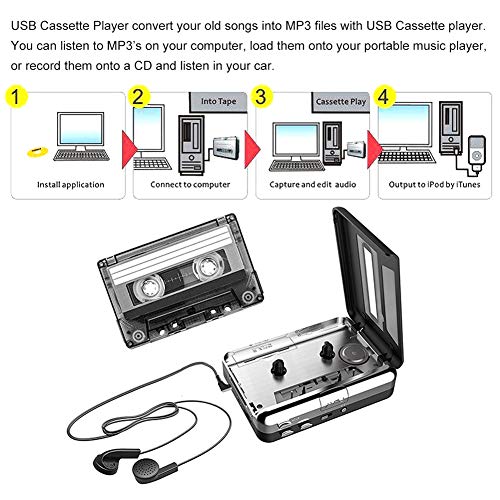 4 Cassette+Player+Cassette+Converter+Compatible+Cassettes