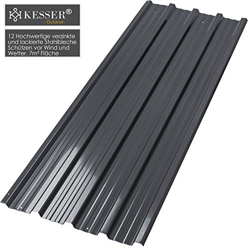 KESSER® - 12 x Profilblech Trapezblech 129cm x 45cm = 7 m² -Dachblech für Gerätehaus, Dachplatten Verzinkter Stahl 0… – Bild 3