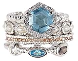 Sky Blue Quartz & Shavonne Wholesale Gemstone Jewelry Stackable Ring Set