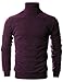 Ohoo Mens Slim Fit Long Sleeve Turtleneck Mixed Ribbed Hem Pullover Sweater