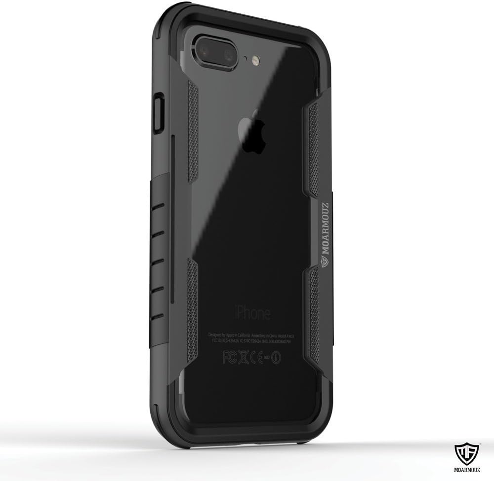MoArmouz Armor Case for iPhone 8 Plus/iPhone 8Plus Scratch Resistant Bumper Case [8 Ft Drop Tested] Shock US Military Standard Passed Lightweight Protection - Slim Rugged Cover [Matte Black]