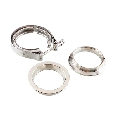 For 2.5" V-Band Flanges and Clamp Kit SS304 Stainless Steel Male & Female V Band Flanges For Downpipe Exhaust Systems Turbo Parts