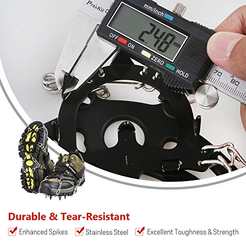 Dr. Prepare Ice Cleats, Ice Grippers & Crampons, Traction Cleats for Women Men Kids, Ice Spikes Snow Cleats Snow Grips for Shoes Boots, Ice Grips Microspikes for Hiking, Walking, Mud