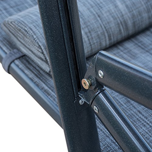 PatioPost Outdoor Adjustable Folding Recliner Aluminum Patio Sling Chairs with 7 Stalls, Set of 2 - Grey