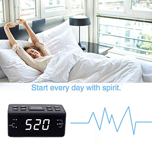 Alarm Clock Radio, Digital AM FM Dual Alarms Clocks Radio for Bedrooms - Thumbnail 3