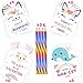 Valentines Day Cards for Kids - Set of 24 Rainbow Pencils Unicorn Valentines - Class Party Favors Valentine day cards Exchange Bulk for Girls Boys School Classroom Supplies
