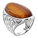 Tiger Eye Stone Statement Ring for Women 925 Sterling Silver Gemstone Magnificent Oval Shaped Tiger Eye Solitaire Ring Mothers Day Gifts for Mom Christmas Birthday Jewelry Gifts for Wife Grandma (9)