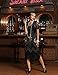 PrettyGuide Women's Flapper Dress Bead Sequin Fringed Gatsby Dress with Sleeve M Black