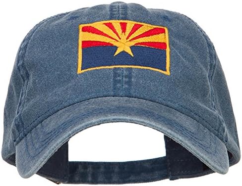 E4hats Arizona State Flag Embroidered Washed Cap - Navy OSFM