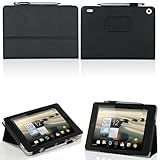 VSTN Iconia A1-810 Multi-Angle Stand Slim-Book PU Leather Cover Case with Hand Strap&Card Holder (For Acer Iconia A1-810, Black)