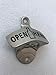 Barware Gear Wall Mounted Open Here Bottle Opener with Free Stainless Steel Mounting Screws. Pop the cap and open your Beer and Soda in Style. Wall Hung Beer Opener for Bar or Kitchen. Matted Nickel