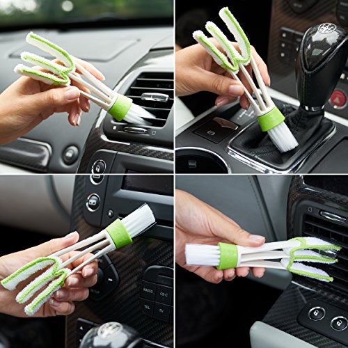 image for Kakapo Blu Car Washing Tool Kit & Bag - Car Vent Brush, Tire Cleaning 