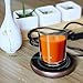 Electric Coffee Mug Warmer and Beverage Warmer Waterproof Glass Panel Electric Heater Plate with 63 Inches Long Cord Great for Office Home (brown-warmer, single)