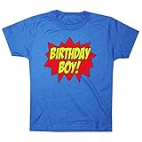 Happy Family Clothing Big Boys' Superhero Birthday Boy T-shirt