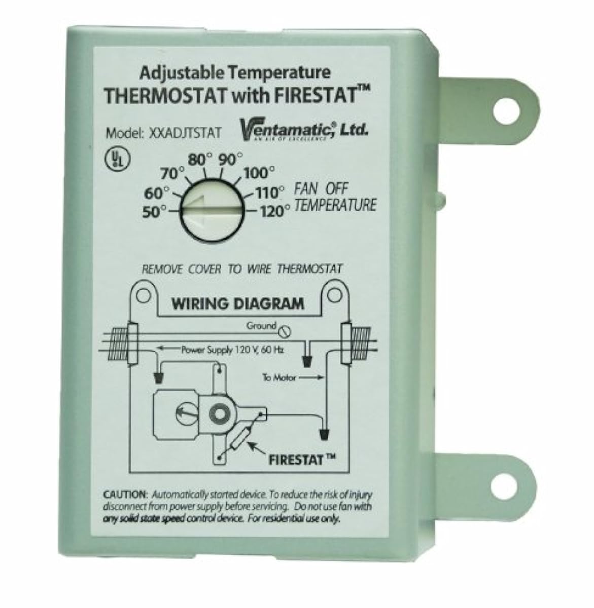 10 Amp Ventamatic Adjustable Fan Thermostat Firestat For Power Attic