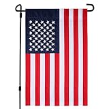 HOOSUN USA Garden Flag, American Garden Flag Embroidered Stars Classic United States Garden Flags Sewn Stripes & Double Stitched 18 x 12 Inch (USA-Embroidered Stars Flag)
