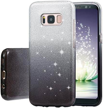 Galaxy S8 Case, Poristal Luxury Bling Glitter Back Cover Protective Bumper [Slim Fit ,Anti-scratch] Case for Samsung Galaxy S8 (Gradient-black)