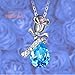 NEEMODA Gifts for Women Blue Crystal Pendant Necklace for Girls Fashion Jewelry for Her Birthday Anniversary Valentines Mothers Day White Gold Plated Rose Flower