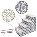 Majestic Pet 4 Step Portable Dog Stairs for Small Dogs to get on Bed Supports 25 lbs or Less – Dog Steps for High Bed with Machine Washable Cover – Pet Stairs for Cats Links Gray