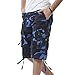 AOQ Men's Camo Cargo Shorts Cotton (34, Dark Blue Camouflage)