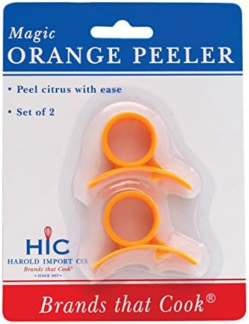HIC Kitchen Magic Orange Peelers with Safety Blade, BPA-Free Plastic, Set of 2