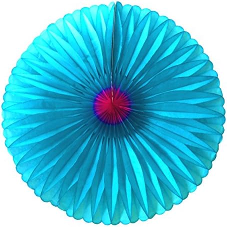 Tissue Paper Flower Rosette Fan (27 Inches, Blue-Red)