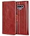 ProCase Genuine Leather Case for Galaxy Note 9, Vintage Wallet Folding Flip Case with Kickstand and Multiple Card Slots Magnetic Closure Protective Cover for Samsung Galaxy Note 9 (Red)