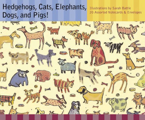 Hedgehogs, Cats, Elephants, Dogs, and Pigs! Notecards