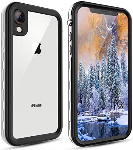 Waterproof iPhone XR Case, Underwater Full-Body Rugged Clear Bumper Shockproof Snowproof Case with Built-in Screen Protector for Apple iPhone XR (White)