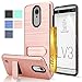 LG Aristo/Phoenix 3 / Fortune / K8 2017 / MS210 / M210 Case with HD Screen Protector,AnoKe [Card Slots Holder][Wallet] Kickstand Hybrid Case for LG LV3 KC1 Rose Gold