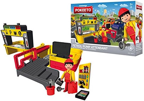 efko Pokeeto Petrol Pump Attendant with Station and Accessories by efko