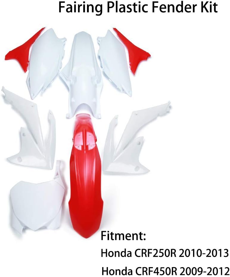 ABS Plastic Motorcycle Fender Fairing Body Work Kit Set For CRF250R 2010-2013 CRF450R 2009-2012 Dirt Pit Bike