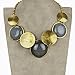 SUMAJU VTG 18KGP Gold Tone Round Choker Big Drop Acrylic Chain Bib Necklace for Women