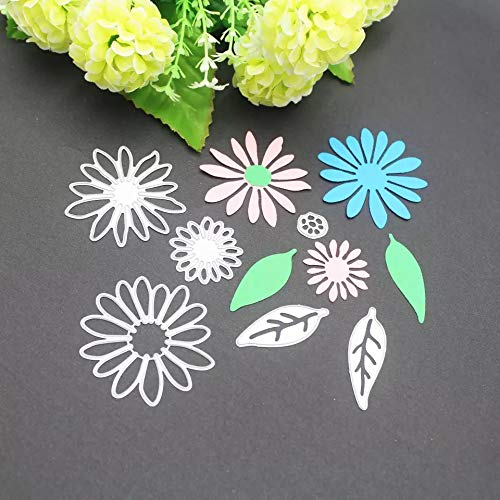 4 Sets / 27 PCS Metal Cutting Dies Stencil for Card Making Scrapbooking DIY Album Paper, TuNan Carbon Steel Template Molds, Embossing Tool for Envelope Gift Box - Flowers, Leaves, Circle, Oval