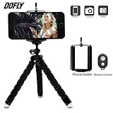 DOFLY Mini Cell Phone Camera Tripod, Octopus Camera Holder Phone Tripod iphone6/iPhone7 Plus/Universal Smartphone/Camera Arbitrary Installed Remote Control(Black)