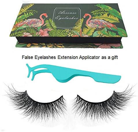 3D Mink Fur Hand-made Dramatic Thick Crisscross Siberian Mink False Eyelashes for Makeup Deluxe Black Fluffy Long Soft Reusable + Useful Lashes Clip (3D55)