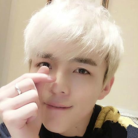 Korean Men S Silver White Short Straight Hair Is Too Handsome