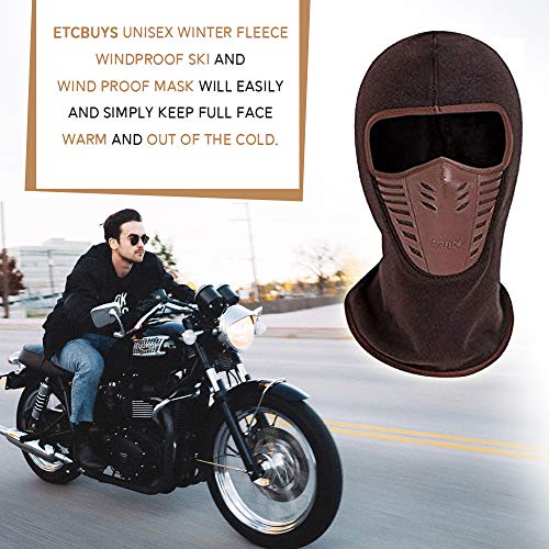 ETCBUYS - Winter Fleece Face Mask - Windproof Ski Masks - Unisex for Men and Women Windproof Skiing Hiking Hunting Snowboarding Dog Walking Balaclava Style Caps - (3 Pieces)