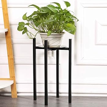 Sunnyglade Plant Stand Metal Potted Plant Holder Sturdy, Galvanized Steel Pot Stand with Stylish Mid-Century Design, Medium for Indoor, Outdoor House, Garden & Patio (15