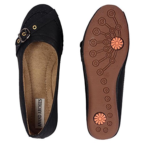 anand archies artificial leather cream ballies for girl's & women's (aa-360-p)