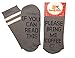 Saucey Socks - Please Bring Me Coffee Socks (9-11, COFFEE - Grey with Black Lettering - Prime)