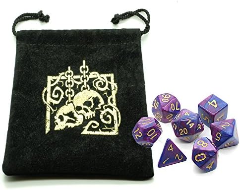 Skully Dice Bag WITH dice set: (Warlock Purple)