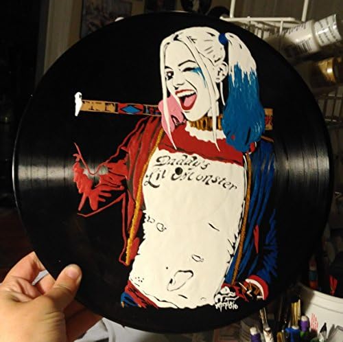 Hand painted suicide squad Harley Quinn version 2 vinyl record wall art