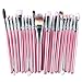 Cinidy 20 pcs Makeup Brush Set tools Make-up Toiletry Kit Wool Make Up Brush Set (Silver)