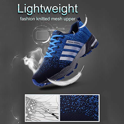 Moligin Running Shoes Men Women Athletic Fitness Tennis Sport Shoes Outdoor Lightweight Sneakers Blue
