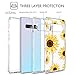 GUAGUA Galaxy S10 Plus Case Samsung S10 Plus Case Clear Transparent Sunflower Floral 3 in 1 Hybrid Hard PC Soft Rubber Cover Shockproof Protective Phone Case for Samsung Galaxy S10 Plus Yellow