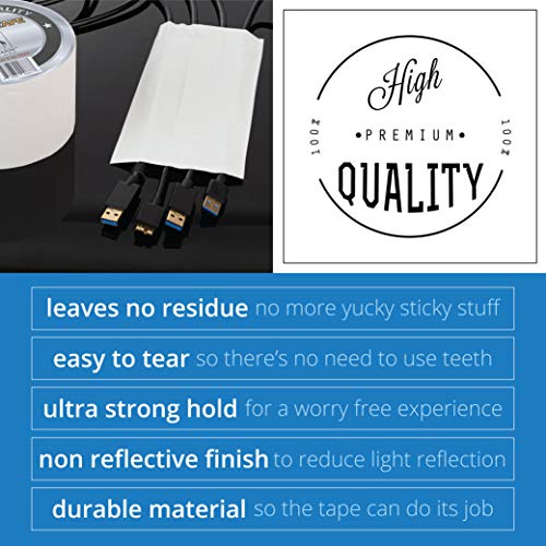 White Gaffers Tape 4 Inch by 90 Feet Heavy-Duty Cloth Gaffer Tape - Non-Reflective, Water Resistant, Residue-Free Gaff Tape for Indoor and Outdoor Use, Versatile and Multipurpose Cloth Tape