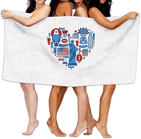 Jcqz Towel 31.50in X 51.18in Family Big Bath Towel Beach Blanket Beach Towels Cool Us America Icon Print Washcloths & Towels Super Absorbent Body Wrap Pool Towel