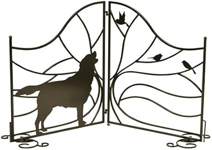 Amazon Co Jp 小鳥と遊ぶ影絵の猫 犬 アイアンフェンス ホーム キッチン