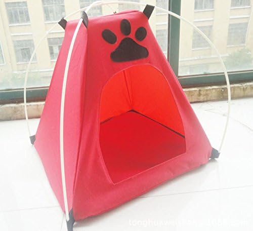 Folding paHHed pet cat litter of Kennel out tent rain waterproof for outdoor pet houses , red